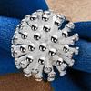 1 Piece of 925 Sterling Silver 5-10 Exquisite Sea Urchin Ring, Women's Charm, Wedding Jewelry, Fashion Gifts and Accessories