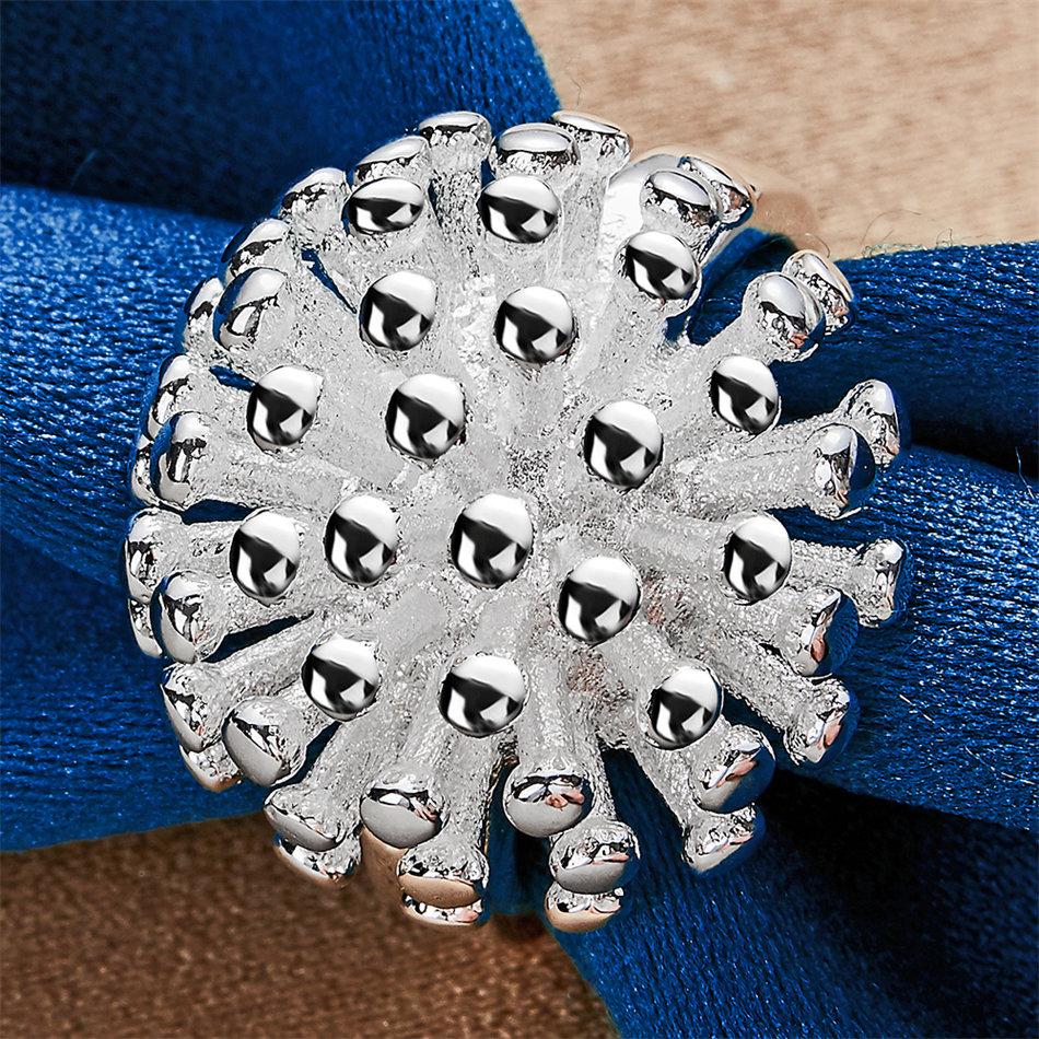 1 Piece of 925 Sterling Silver 5-10 Exquisite Sea Urchin Ring, Women's Charm, Wedding Jewelry, Fashion Gifts and Accessories