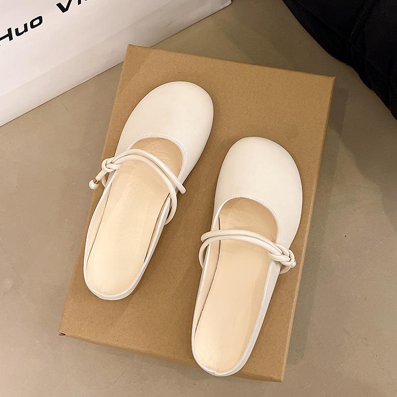 

Guofeng Baotou half slippers women s outdoor wear lazy one pedal spring and summer 2025 new with skirt Muller cool slippers 40