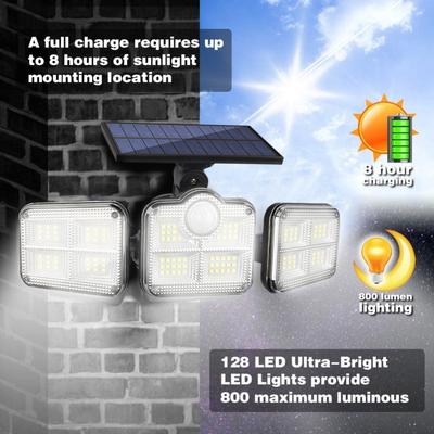 New Upgrade Rotatable 122 LEDs Solar Powered Security Light IP67 Waterproof Led Outdoor Lights Super Bright Solar Wireless Wall Light With 3 Modes