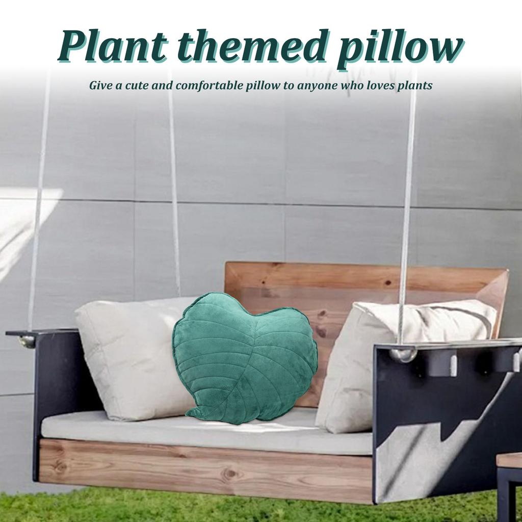 3D Leaf Throw Pillow 17.7 inch Decorative Plant Pillow Soft Plush Leaf Shaped Cushion Home Decor for Bedroom Sofa Couch for Car