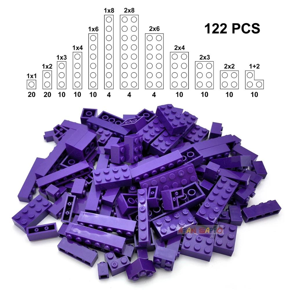 122 bucăți figuri groase cărămizi 12 dimensiuni blocuri de construcție DIY educaționale dimensiuni creative compatibile cu 3001 jucării din plastic pentru copii