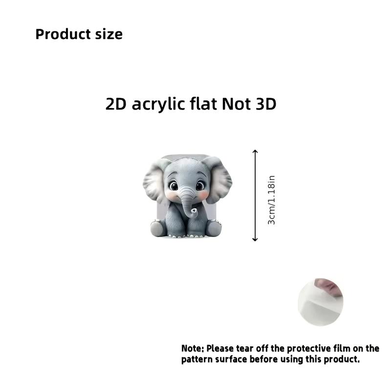 

2D Flat Cute Elephant Data Cable Protector - Break-proof, Phone Data Cable Protector, Phone Accessories