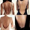 And American Rhinestone Back Chain, Back Decoration Chain, Women's Chest Chain, Body Chain, Necklace, Tassel, Sexy Backless Zircon Accessories