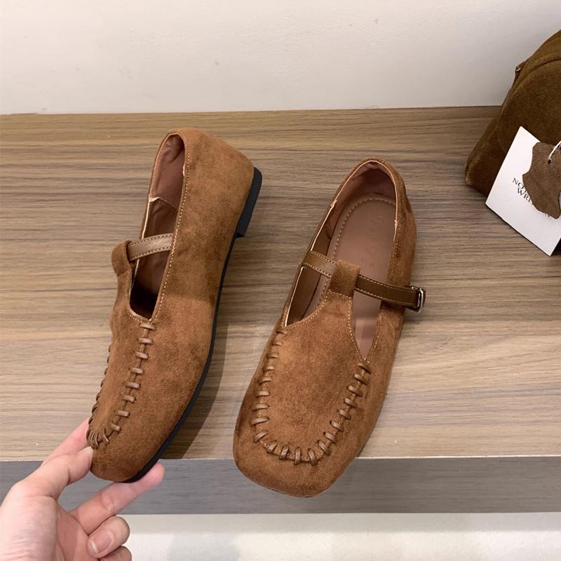 Fashion SUOJIALUN 2025 Autumn New Brand Women Flat Shoes Fashion Square Toe Slip On Mary Jane Shoes Soft Flat Heel Dress Single Shoes