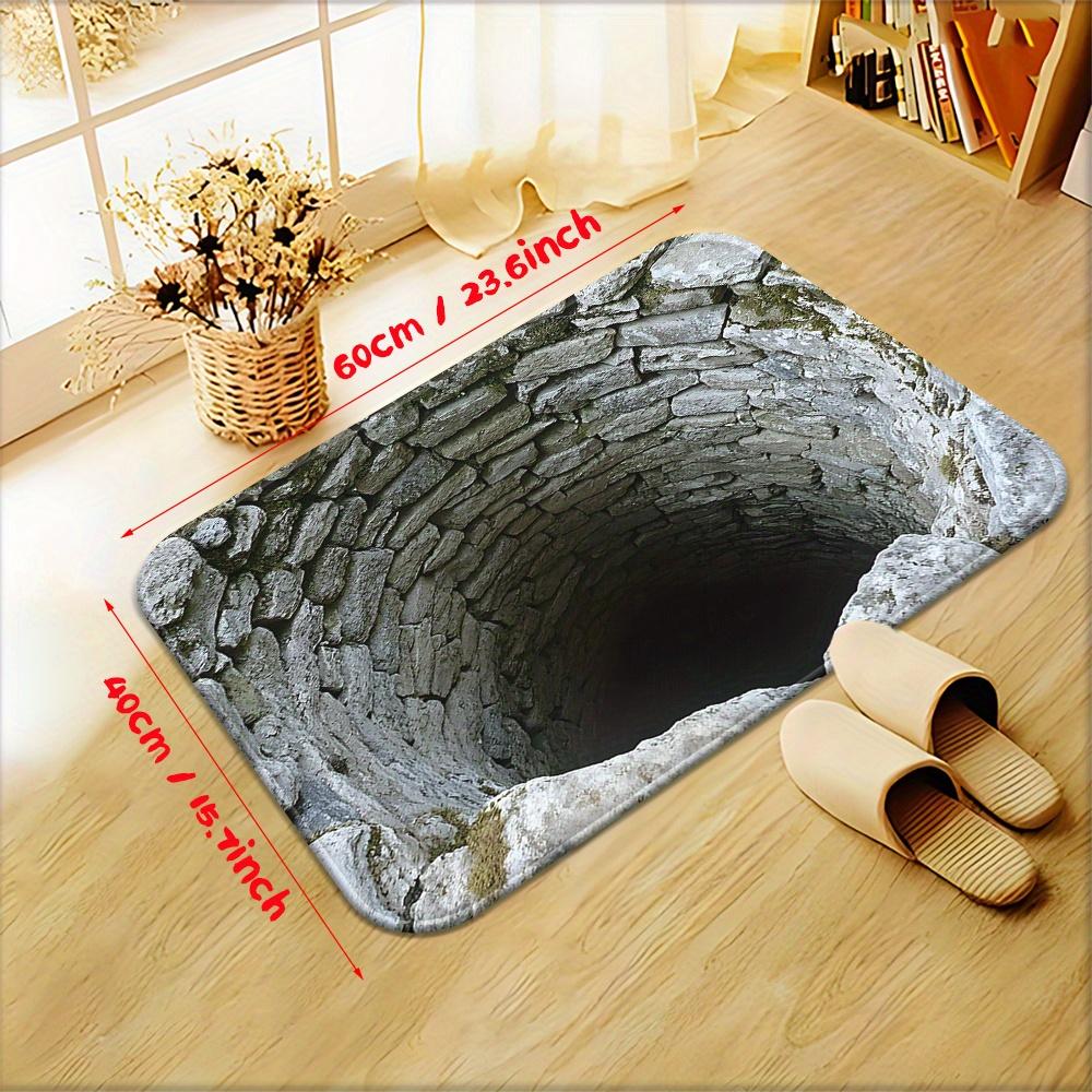 

1 шт. Коврик для двери с оптической иллюзией «Бесконечная бездна», с HD-принтом, нескользящий, из микрофибры, абсорбирующий, полиэстеровый коврик для ванной, спальни, гостиной, прихожей 40*60cm/15*23inch