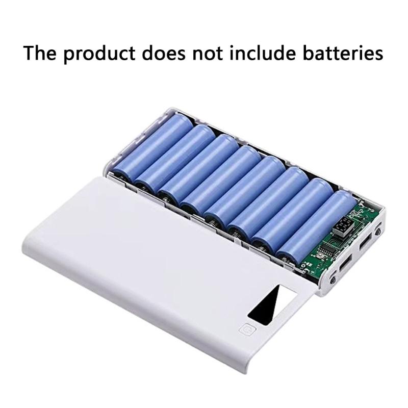 8Slot 18650 Battery Holder Case Portable PowerBank Shell Easy Assembly Durability Plastic Box for 8x18650 Battery
