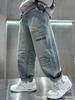 Boys' 2025 Korean Style Casual Loose Straight-Leg Jeans for Spring and Autumn