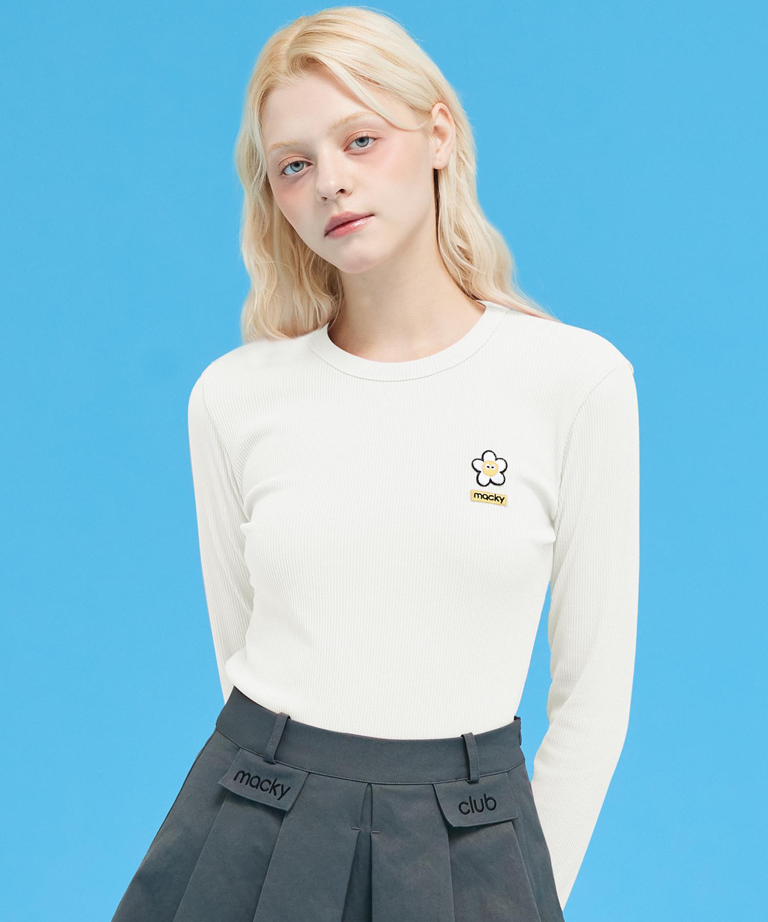 Белая облегающая футболка Mackie Daisy Patch 1 Size