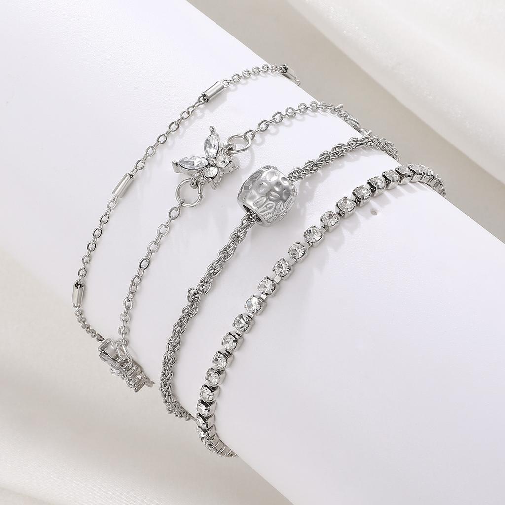 Vintage Mehrschichtiges Kettenarmband Set für Damen – Trendiger Europäischer Stil, Retro Minimalistischer Handschmuck, Grenzüberschreitende Heißverkauf Accessoires