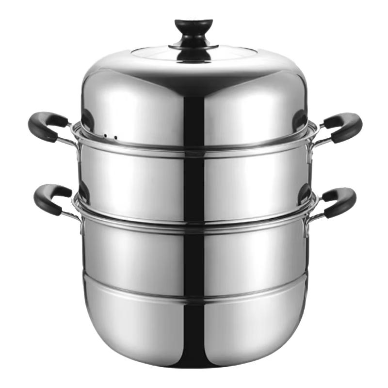 Yingbai 304 Stainless Steel 3-Layer Steamer Pot, 36cm