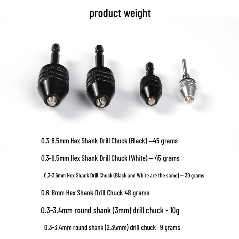 0.3-6.5mm Hex Shank Quick-Change Self-Centering Drill Chuck for 3.6 Electric Grinder