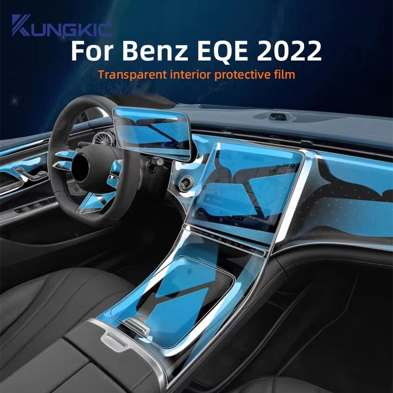 For Mercedes Benz EQE TPU Navigation Central Control Car Film Interior Accessories Steering Wheel Panel Transparent Film