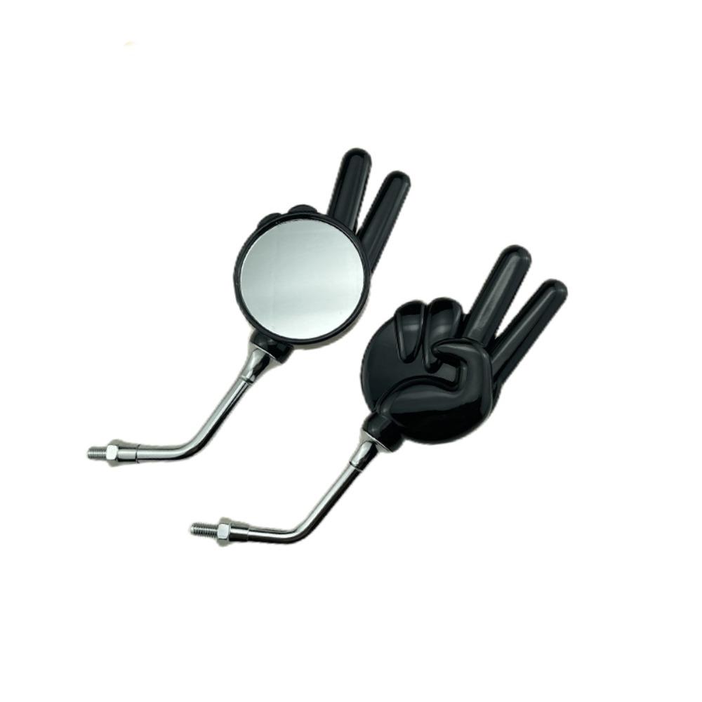 

Scissor Hand Motorcycle View Mirror Universal 8mm Clockwise Scissor Hand Mirror Victory Gesture Reverse Mirror чёрный