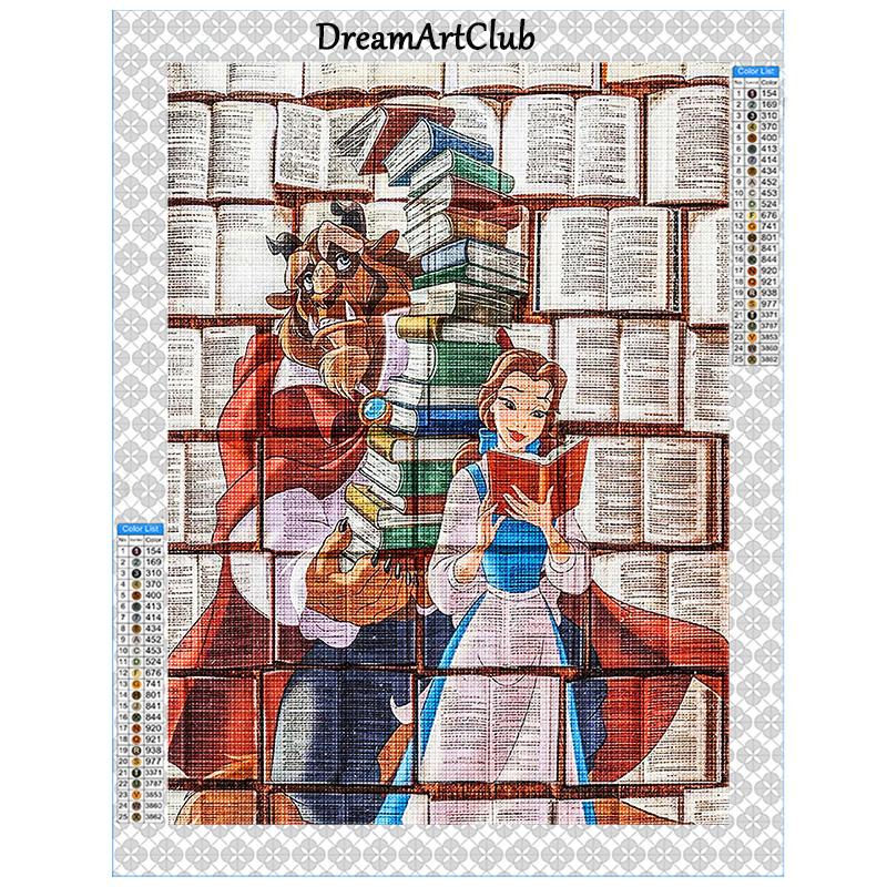 Diamond Mosaic Beauty and The Beast Painting Picture Rhinestones AB Drill Princess Embroidery Cross Stitch Wall Decor