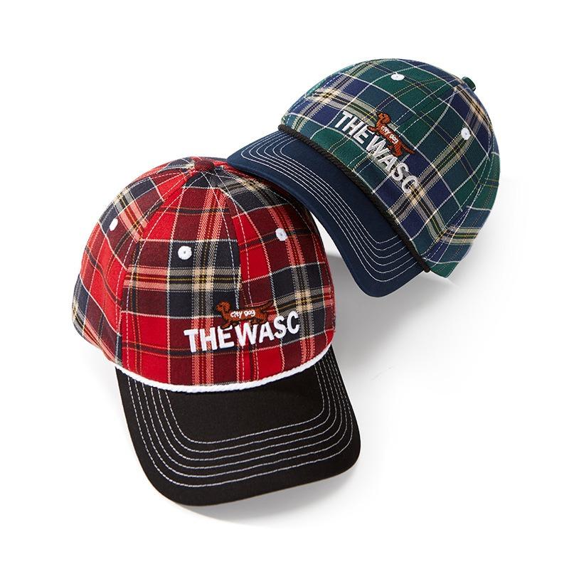 Vintage Plaid Stripe Embroidery Puppy Baseball Cap Female Soft Top Deepens Big Head Circumference Hip Hop Cap Male Tide