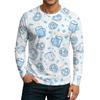 Men's Round Neck Plunger Long Sleeve T-Shirt Top