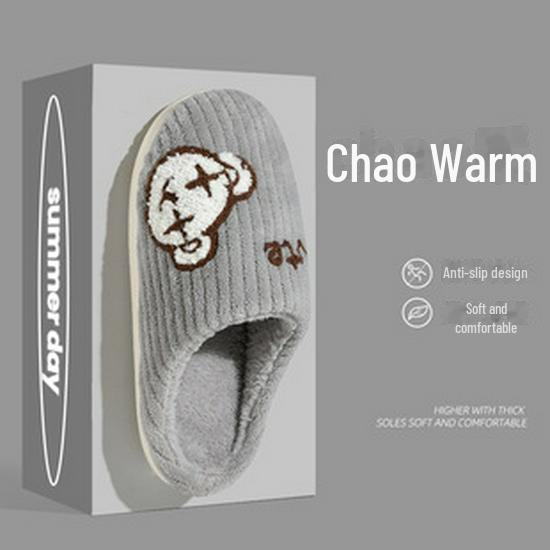 Winter 2023 Women's Plush Cotton Slippers: Cozy Velvet-Lined, Thick-Soled Comfort for Indoors