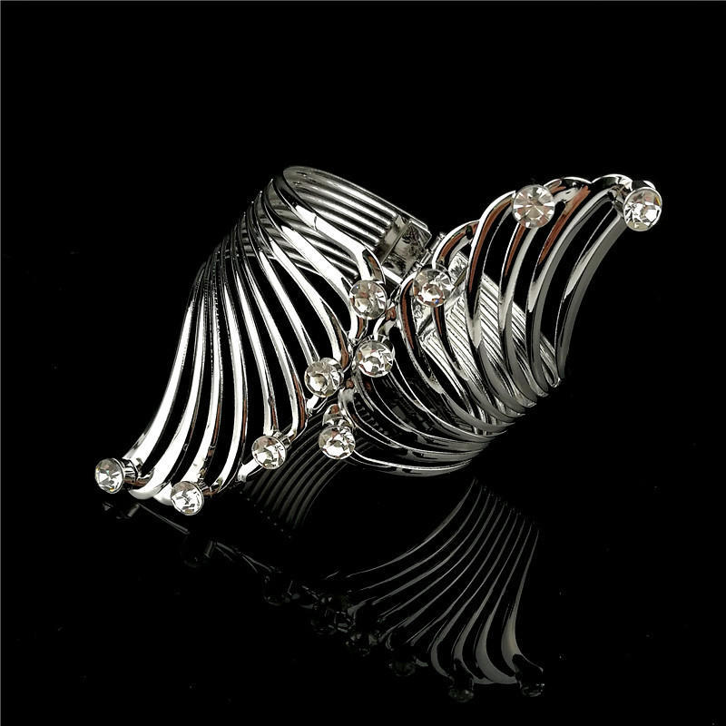 Bracciale esagerato con motivo ad ala di piume Braccialetti punk da donna Regali di gioielli con strass