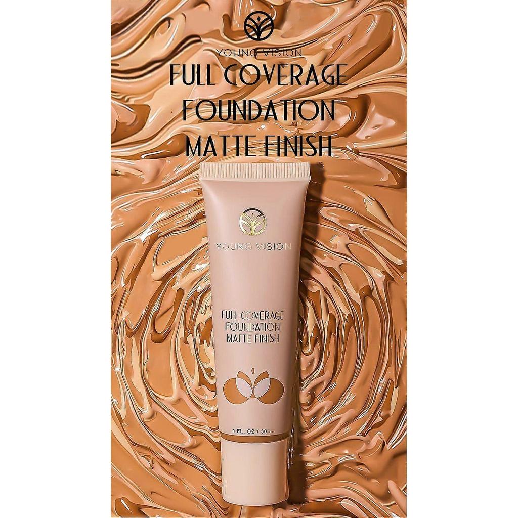 Young Vision Full Coverage Liquid Foundation, Matte Finish, 6 Shades, Waterproof, For All Skin Tones, 30ml