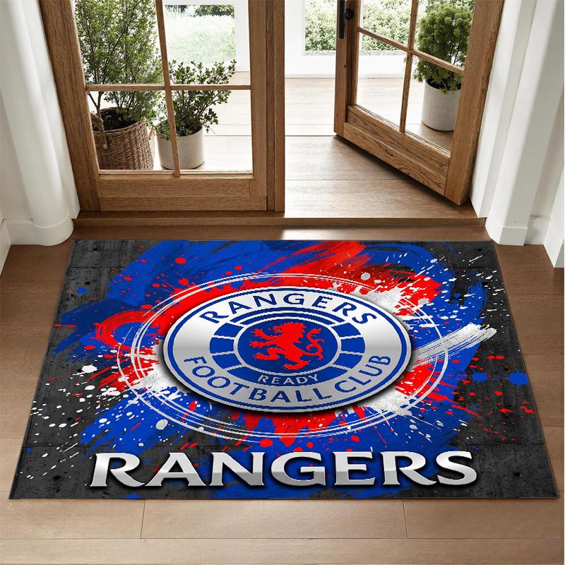Rangers FC Design Crystal Velvet Rug Soft Decorative Mat for Bedroom Entrance