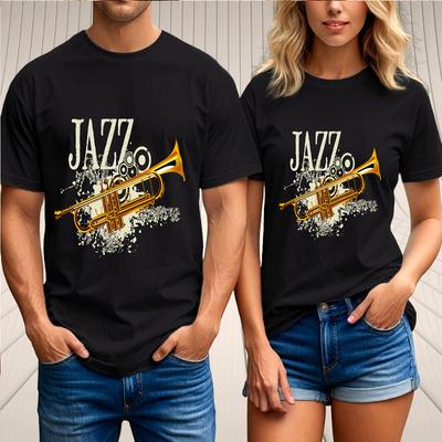 Jazz Trompet T-shirt – Retro Koperblaasinstrument Muziek T-shirt – Cadeau voor Muzikanten DJ's