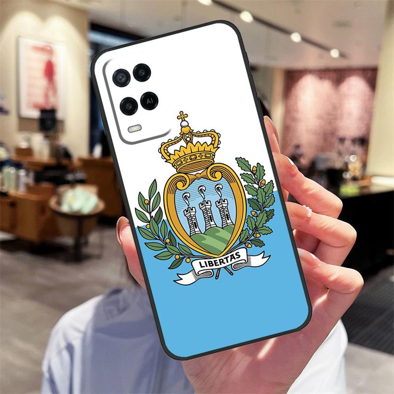 San Marino Flag Case For Oppo A40 A60 A80 A18 A38 A58 A78 A98 A16 A76 A96 A15 A17 A77 A74 A94 A54 A57S Cover