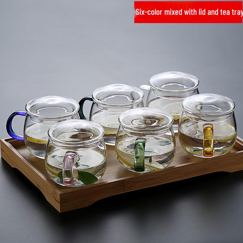 

Glass Teacup Set with Lid and Tea Tray