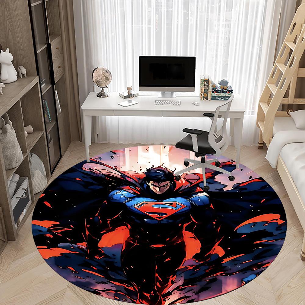 1pc Superhero Office Round Area Rug, Under Office Chairs Bedroom Living Room Home Decor, Room Deco, Available in Various Sizes