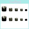 Sleek Black Gold Glitter Toe Nail Stickers For Women Wearable Removal Carry Cross-border