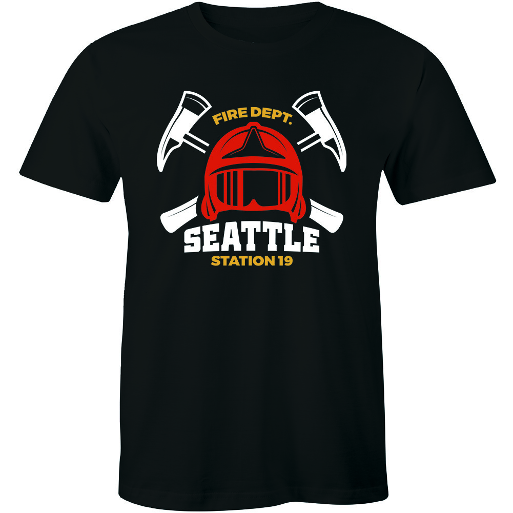 New Seattle Fire Department Firefighter Station 19 TV Series T-Shirt Men s Tee S