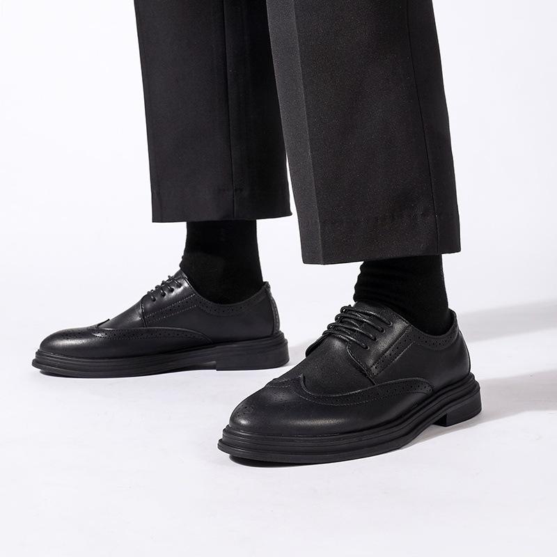 Leather shoes 22 autumn new British style dress office shoes business block casual 38