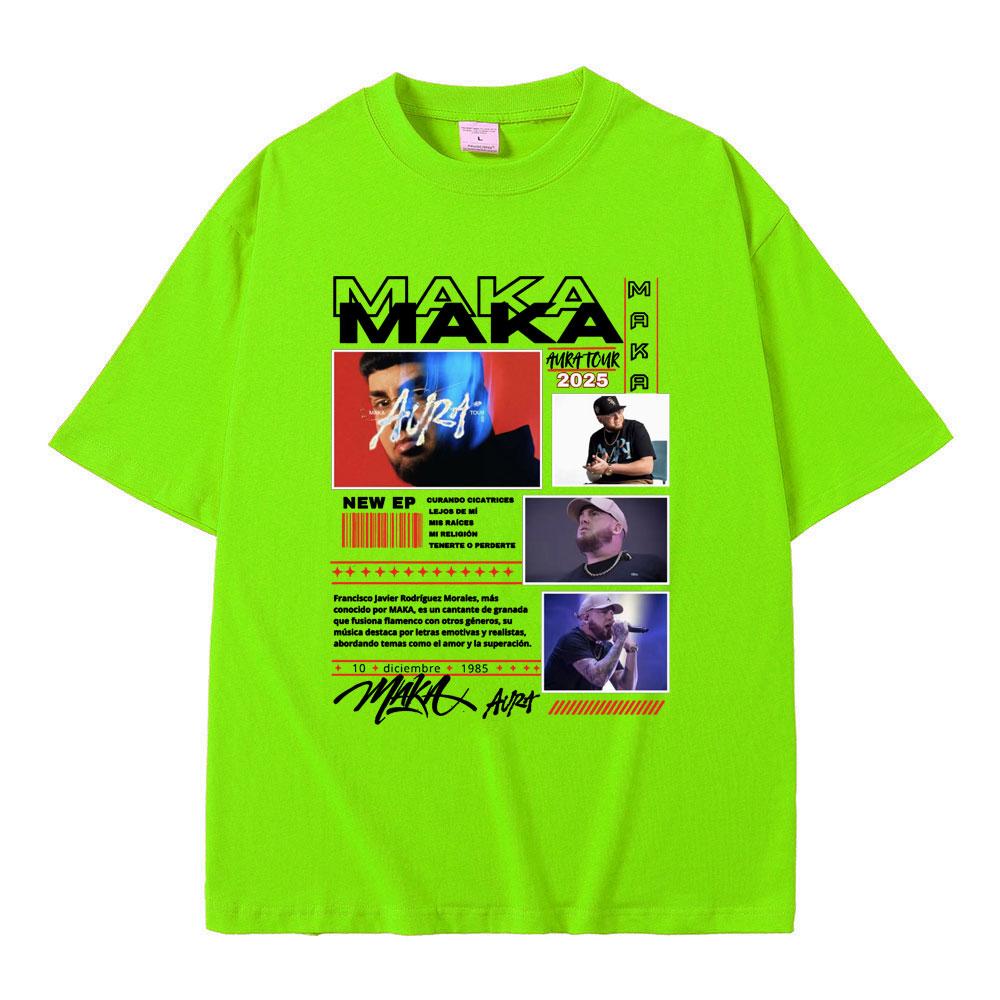 

Футболки тура рэпера Маки Аура для мужчин и женщин, хип-хоп, винтажные, оверсайз, с коротким рукавом, мужская мода, повседневная футболка, уличная одежда 4XL