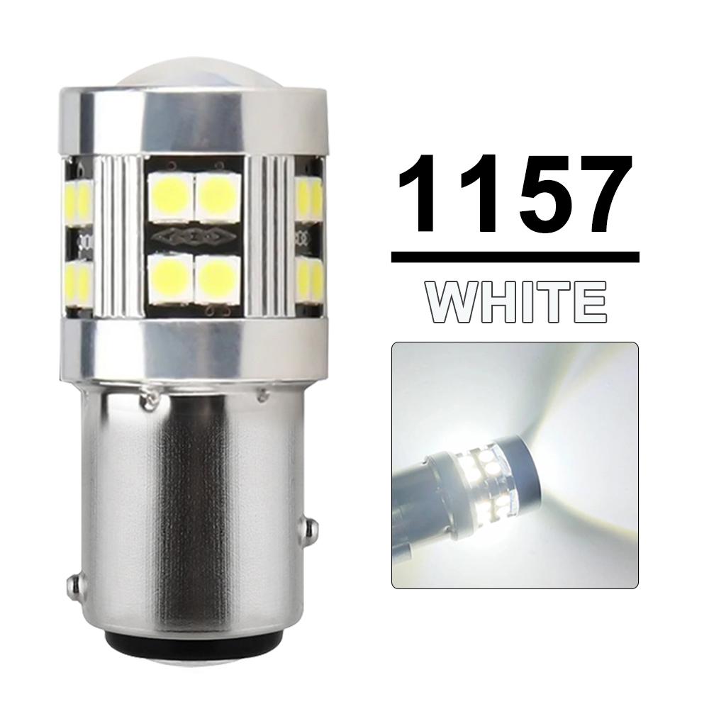 2/4 PCS P21W 1156 BA15S 1157 BAY15D LED Bulbs For Car Trun Signal Parking Brake Lights 12V 24V 3030-24SMD 6500K White Red Amber