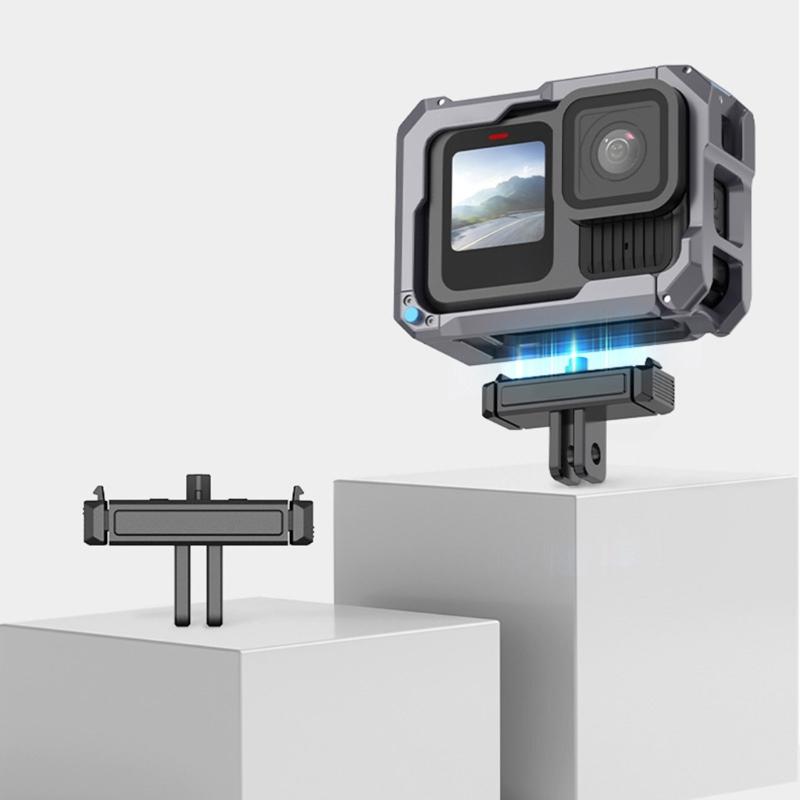 Aluminum Quick Release Base For Action Camera Mount Featuring Magnetic Double Claws Interface