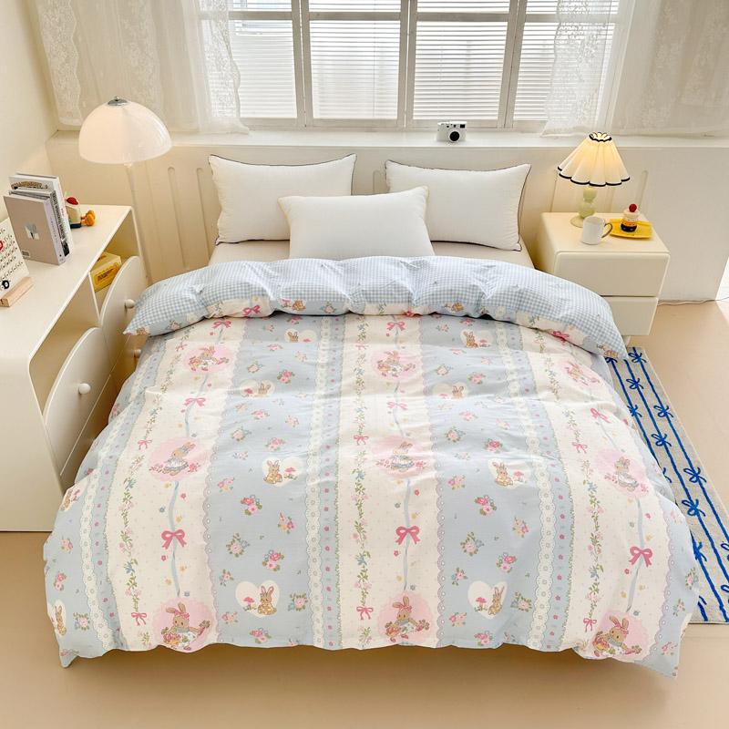 1Pc Cotton Breathable Skin-Friendly Printed Quilt Cover (Pillowcase To Be Purchased Separately) Single Double King Size Bed