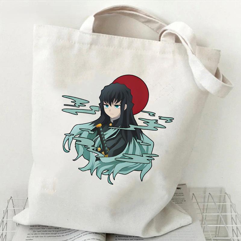 Japan cartoon comics Tokito Muichiro Demon Slayer Print Canvas Shopping Bag Large Capacity Tote Bag 7564