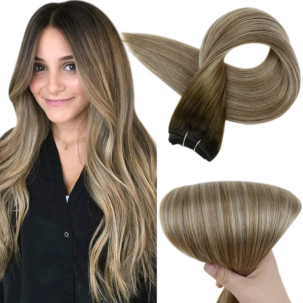 Full Shine Weft Hair Extensions Sew In Real Human Hair Extensions For Women Add Length And Volume