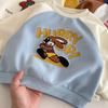 2026 Ny Vår Pojkar Tecknad Broderad Huvtröja - Snygg Bokstav Raglan Pullover