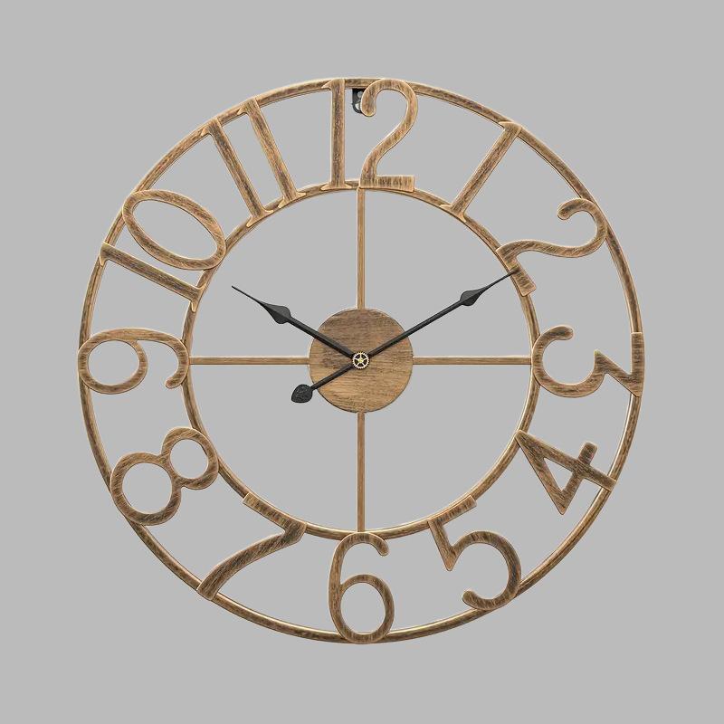 Creative Digital Wall Clock Retro Living Room Wall Watch Bedroom Simple Silent Clock Home Aesthetic Decorative Ornaments