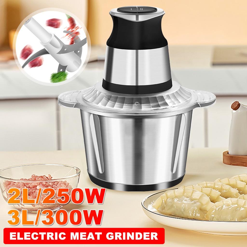 3/2L 250/300W  2 Speeds Foods Processor Sausage Maker Electric Meat Grinders Meat Vegetable Chopper Stainless Steel Crusher Slicer