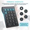 Wiederaufladbare Bluetooth-Zifferntastatur, 22 Tasten, kabelloser Nummernblock für iPad, Laptop, digitale Tastatur