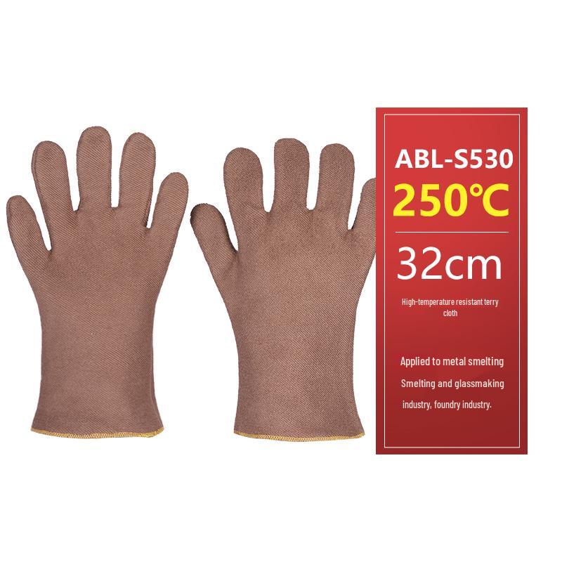 

High-Temperature Resistant Industrial Gloves: Anti-Scald, Fireproof, 1000°F Heat Insulation, Flexible Five-Finger Design.
