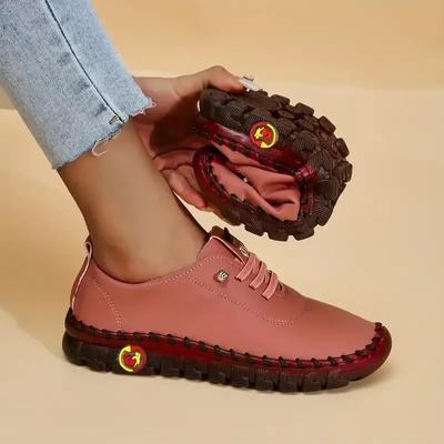 Sneakers Women Shoes Loafers Lace Up Leather Flat New Spring  Casual Comfortable Mom Shoe Mujer  Chaussure Femme