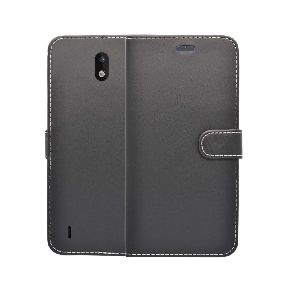 Nokia 1.3 Schwarz Wallet Flip PU-Lederhülle - Magnetverschluss, Schlanke Schutzhülle mit einfachem Portzugang
