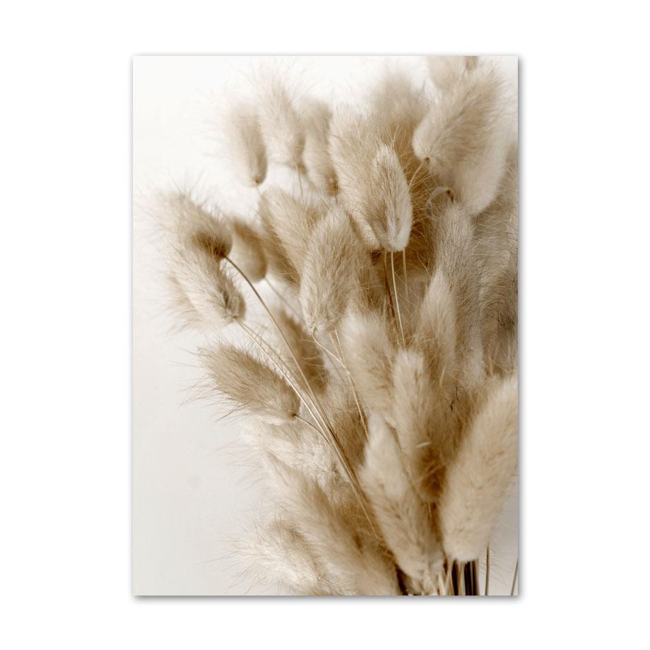 Beżowy plakat z krajobrazem mniszek lekarski ogon trzciny kwiatowej liść ścienny drukowany obraz na płótnie obrazy ścienne salon Home Decor