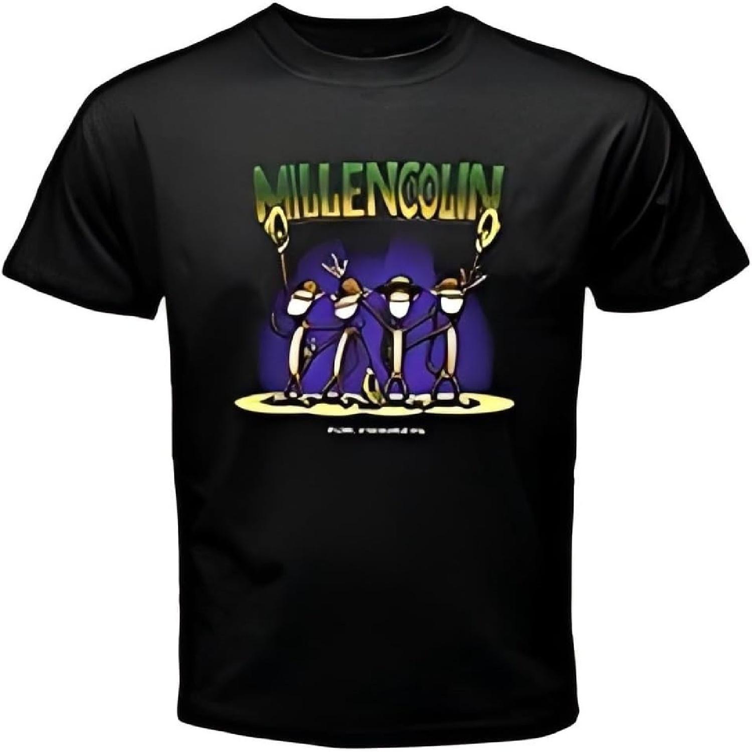 JTONdaNU Millencolin Logo Mens Black T-Shirt 100% Cotton Black L S чёрный