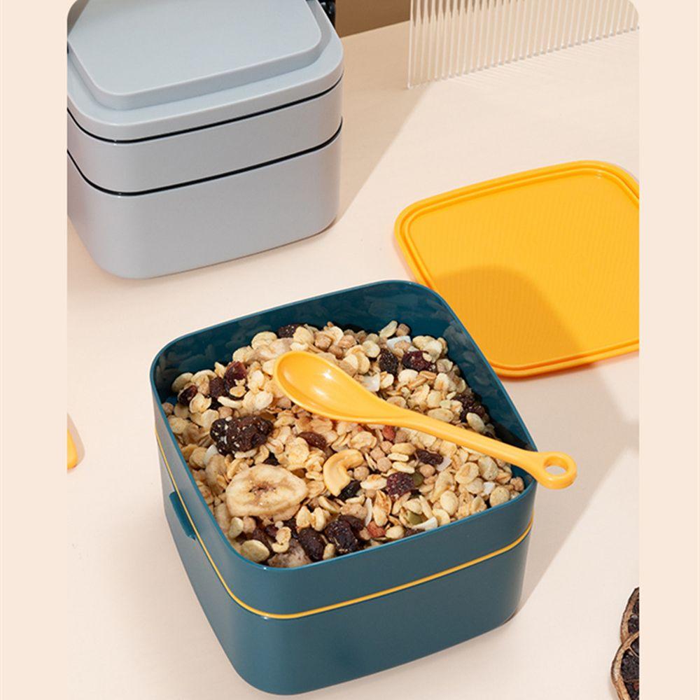 Lunbengo Faltbare Lunchbox 700ml - Silikon Bento Box Mit 2-in-1 Besteck