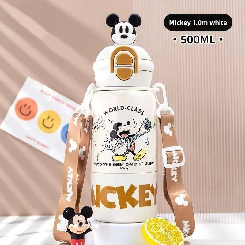 Mickey Mouse Insulated Travel Mug With Double Lid And Capacity For Kids And Students