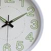 12 Inch Luminous Wall Clock Minimalist Round Quartz Clock for Bedroom Living Room Decoration White